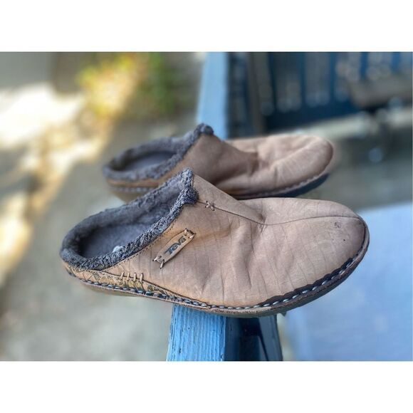 Teva Women’s Kiru 4060 Brown Leather Faux Fur Slip On Mules Shoes Sz 9 - Picture 6 of 10